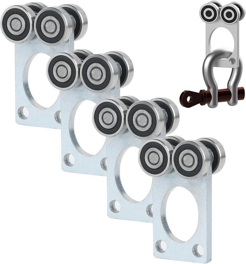 Fuperoo 4Wheel Trolley Assembly Rollers.Bearing Trolley Assembly.The top of The Trolley has Room for Set Screws, Allowing The use of a 1-5/8" high Strut Channel - Image 1